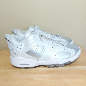 Nike Air Jordan 6 Low Retro G NRG Golf Shoes Metallic Silver White Men's Size 8